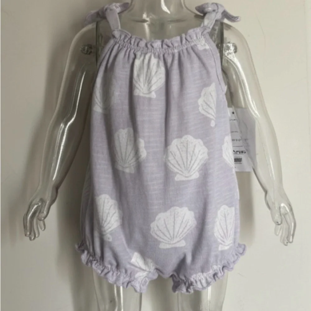 Little co. Shell Print Sleeveless romper 2T seacore mermaidcore summer beach